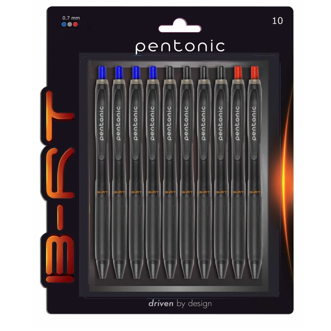 Pentonic 0.7m Ball Point Pen B-RT Blister Pack of 10 - SCOOBOO - Ball Pen