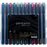 Pentonic Multicolour 0.6mm Gel Pen Set With Hard Box Case - SCOOBOO - 856 - Gel Pens