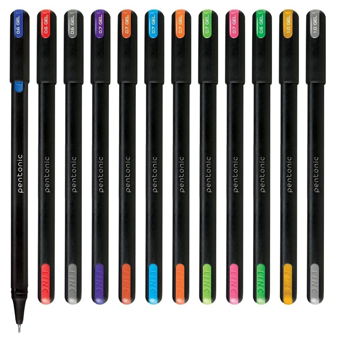 Pentonic Multicolour 0.6mm Gel Pen Set With Hard Box Case - SCOOBOO - 856 - Gel Pens