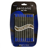 Pentonic Quick Dry Ink Gel Pens 0.6mm-Pack Of 10 - SCOOBOO - Gel Pens