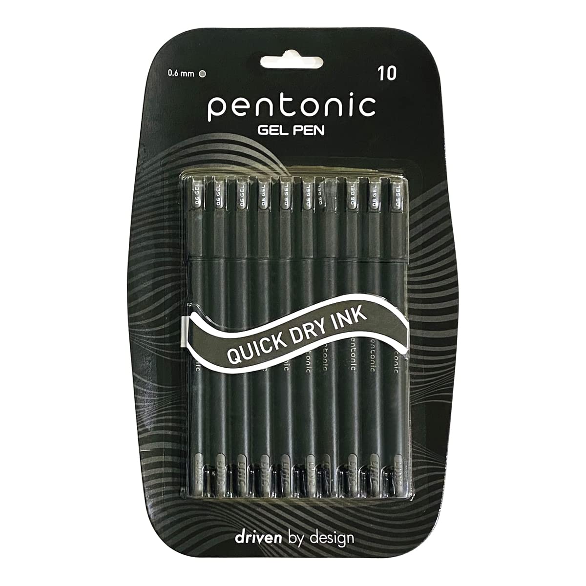 Pentonic Quick Dry Ink Gel Pens 0.6mm-Pack Of 10 - SCOOBOO - Gel Pens