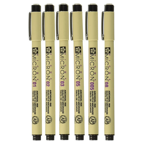 PIGMA Water-Based Marker-Black 6 PC - SCOOBOO - XSDK-6J - Marker