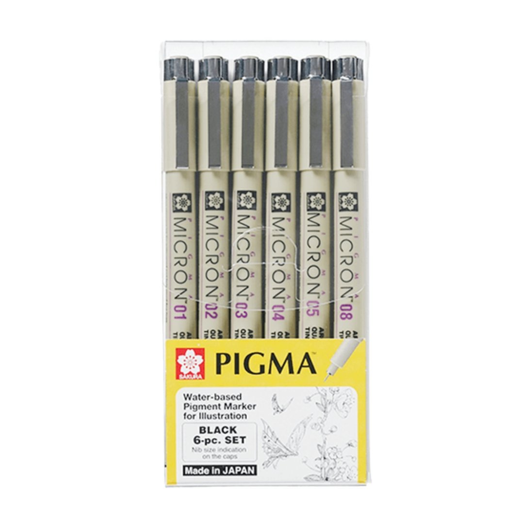 PIGMA Water-Based Marker-Black 6 PC - SCOOBOO - XSDK-6J - Marker
