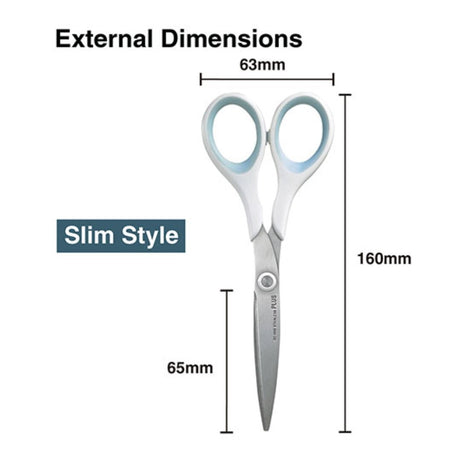 PLUS JAPAN Fitcut Slim Scissors-WHITE/BLUE - SCOOBOO - SC - 160S 34-225 - Scissor