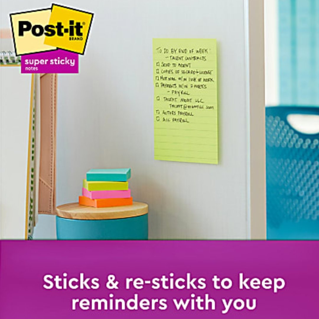 Post It Super Sticky Notes-A world Of Color - SCOOBOO - 70005286888 - Sticky Notes