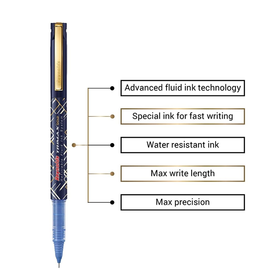 Reynolds Trimax Gold Ball Pen 0.5mm - SCOOBOO - 2113068 - Ball Pen
