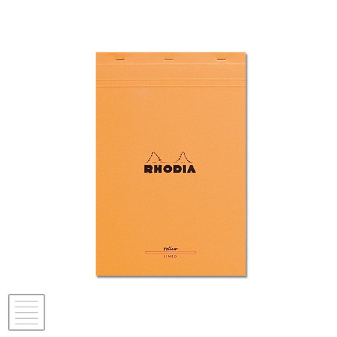 Rhodia Yellow Lined Stapler Pad A4 - SCOOBOO - 19660C - Notepads