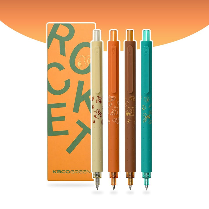 ROCKET Harvest Gel Pen - Pack of 4 - Black Ink - SCOOBOO - ROCKET Harvest Pack of 4 - GEL PENS