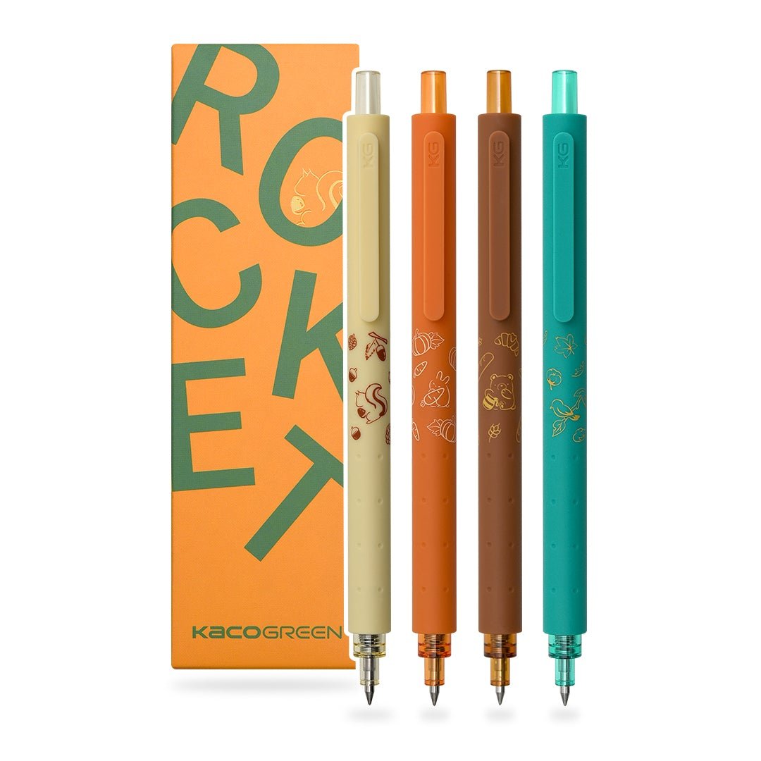 ROCKET Harvest Gel Pen - Pack of 4 - Black Ink - SCOOBOO - ROCKET Harvest Pack of 4 - GEL PENS