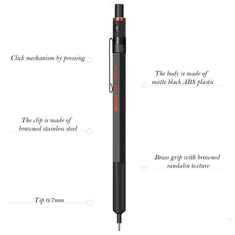 Rotring 500 0.7mm Mechanical Pencils - SCOOBOO - 2186326 - Mechanical Pencil