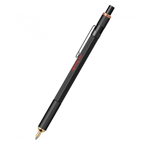 Rotring 800 Series Black 1.0mm Ball Pen, Metal Body,Non-Slip Metal ...