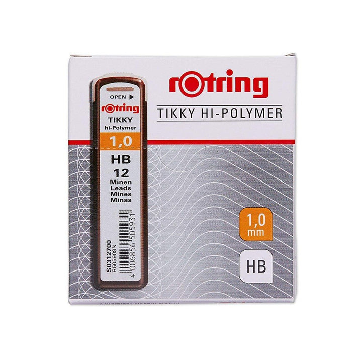 Rotring Replacement Leads for Tikky Mechanical Pencils- 1.0 MM- Pack of 10 - SCOOBOO - S0312700 - Pencil Lead & Refills