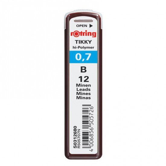 Rotring Tikky 0.7MM - B Pencil Lead - Pack of 10 - SCOOBOO - S0312680 - Pencil Lead & Refills