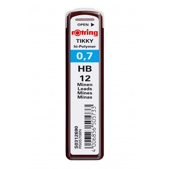 Rotring Tikky 0.7MM - HB Pencil Lead - Pack of 10 - SCOOBOO - S0312690 - Pencil Lead & Refills