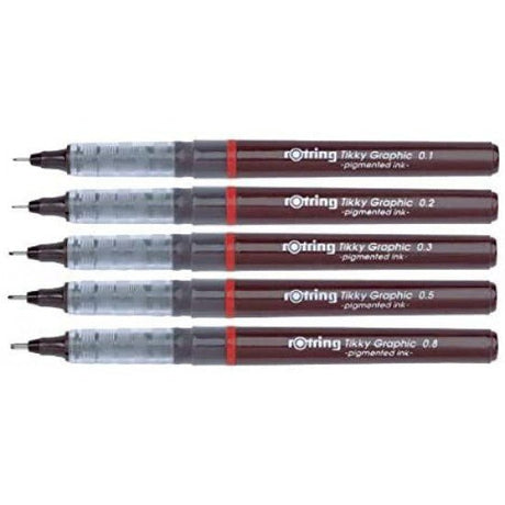 Rotring Tikky Graphic Fineliner- 5 Pen Set - SCOOBOO - ROTRING - GRPAHIC - 5PC SET - Fineliner