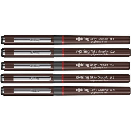 Rotring Tikky Graphic Fineliner- 5 Pen Set - SCOOBOO - ROTRING - GRPAHIC - 5PC SET - Fineliner