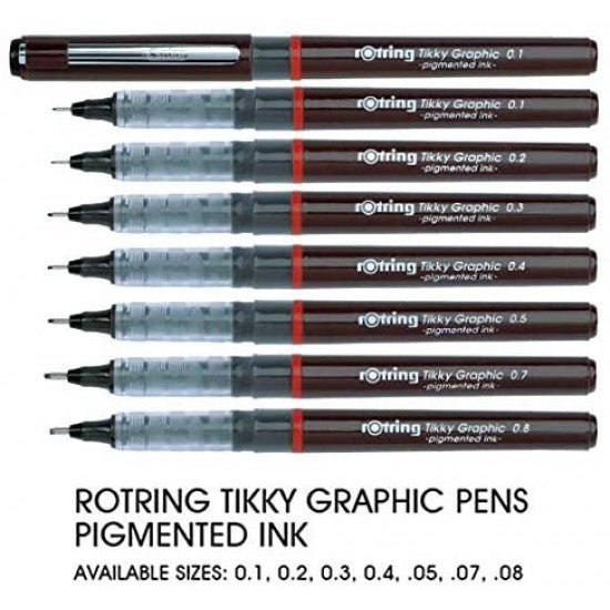 Rotring Tikky Graphic Fineliner - SCOOBOO - ROTRING GRAPHIC 0.1 - 12 PENS - Fineliner