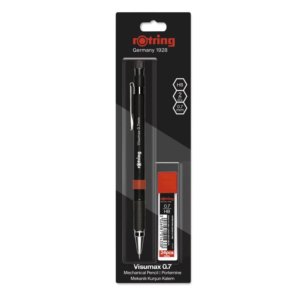 Rotring Visumax Mechanical Pencil 0.7 mm Black with 24 HB Leads Blister