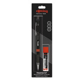 Rotring Visumax Mechanical Pencil 0.7 mm Black with 24 HB Leads Blister Pack - SCOOBOO - 2102716 Black - Mechanical pencil