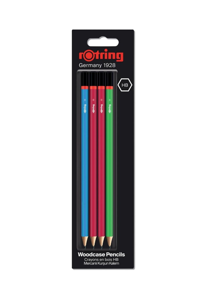 Rotring Woodcase HB Pencils - Assorted Colors - SCOOBOO - 2094219 - Pencils