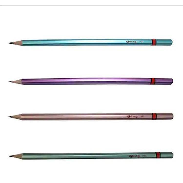Rotring Woodcase pencil - Assorted Metalic Colours - HB (Blister of 4) - SCOOBOO - 2094214 - Pencils