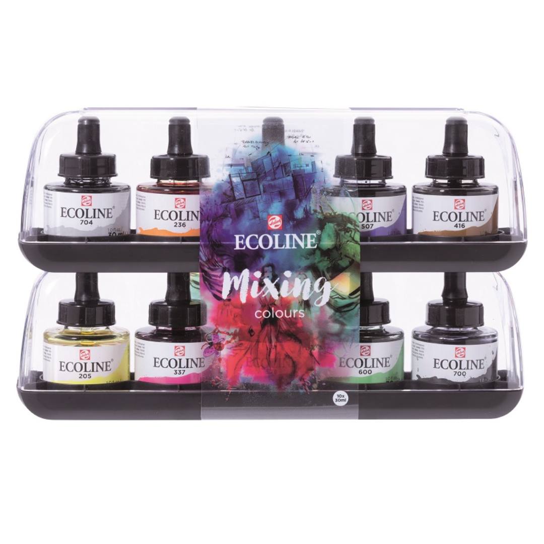 Royal Talens Ecoline Liquid Watercolors 30ML Pack Of 10 - SCOOBOO - 11259902 - Water Colors