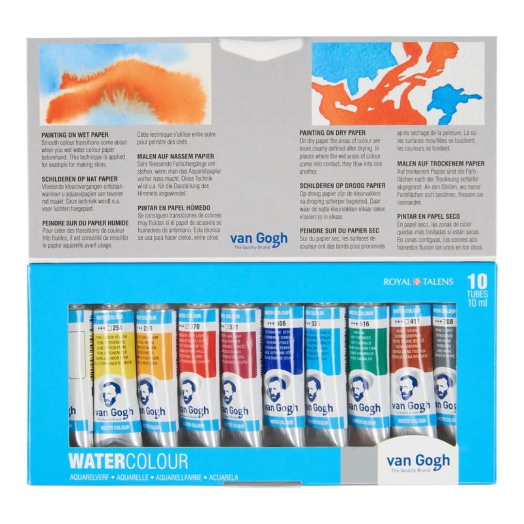 Royal Talens Van Gogh 10ML Watercolor Tubes Pack Of 10 - SCOOBOO - 20820110 - Water Colors