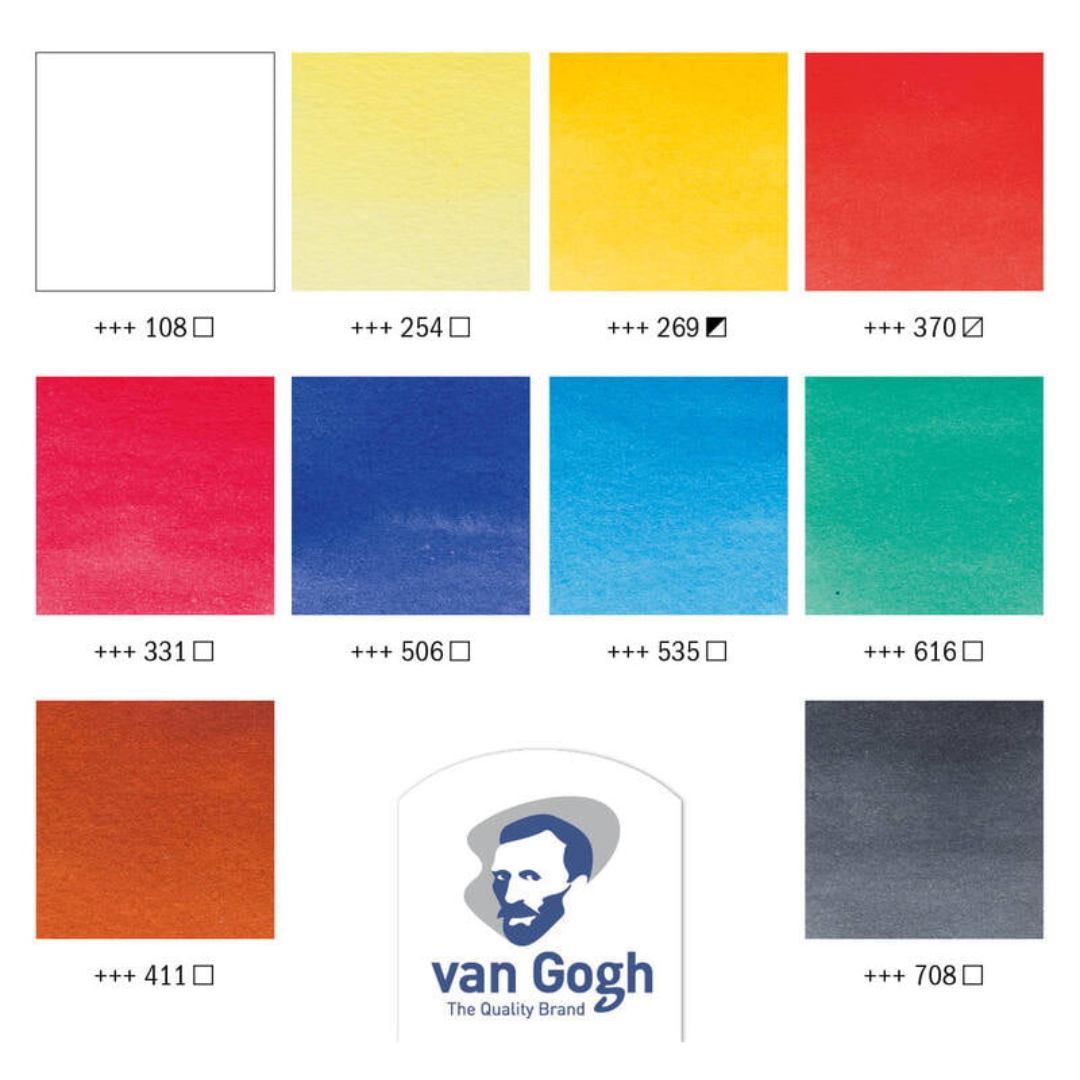 Royal Talens Van Gogh 10ML Watercolor Tubes Pack Of 10 - SCOOBOO - 20820110 - Water Colors
