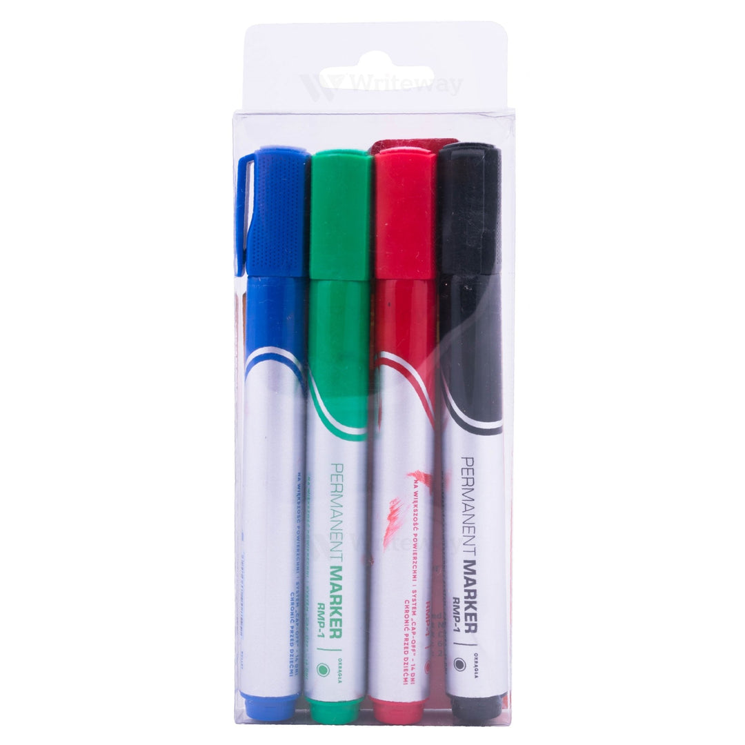 RYSTON PERMANENT MARKER (PACK OF 4PCS) - SCOOBOO - White-Board & Permanent Markers