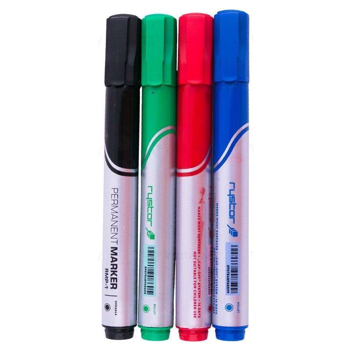 RYSTON PERMANENT MARKER (PACK OF 4PCS) - SCOOBOO - White-Board & Permanent Markers