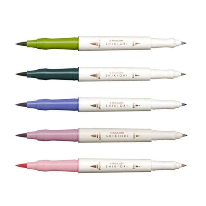 Sailor Shikiori Twin Brush Pens Pack Of 5 - SCOOBOO - Brush Pens