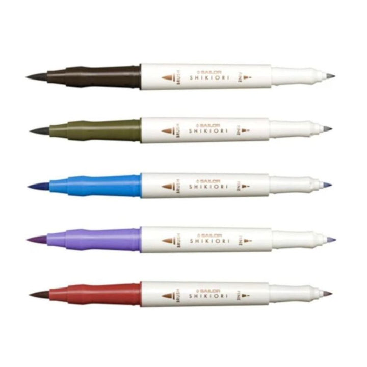 Sailor Shikiori Twin Brush Pens Pack Of 5 - SCOOBOO - 25-5101-002 - Brush Pens