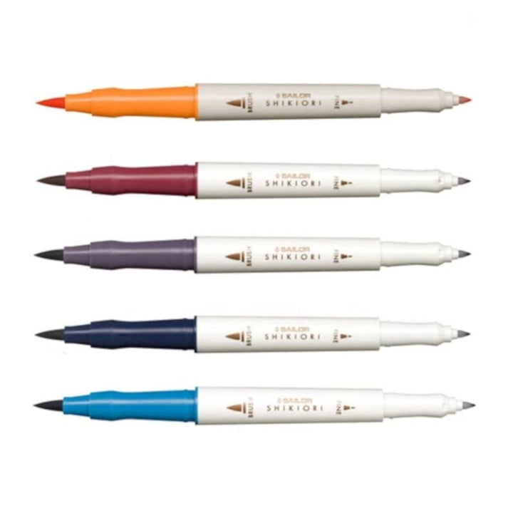 Sailor Shikiori Twin Brush Pens Pack Of 5 - SCOOBOO - 25-5101-003 - Brush Pens