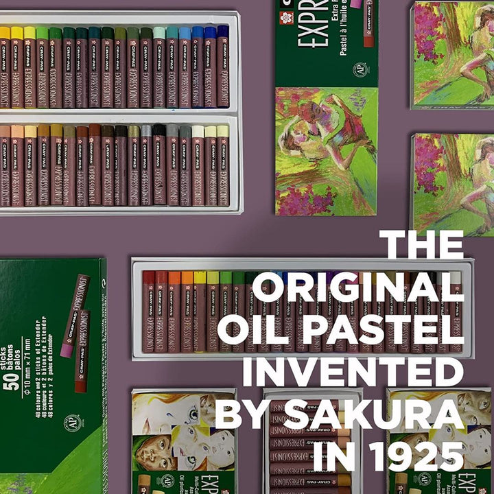 Sakura Expressionist Oil Pastels, Set Of 50 Assorted Colors - SCOOBOO - XLP-50 - Oil Pastels