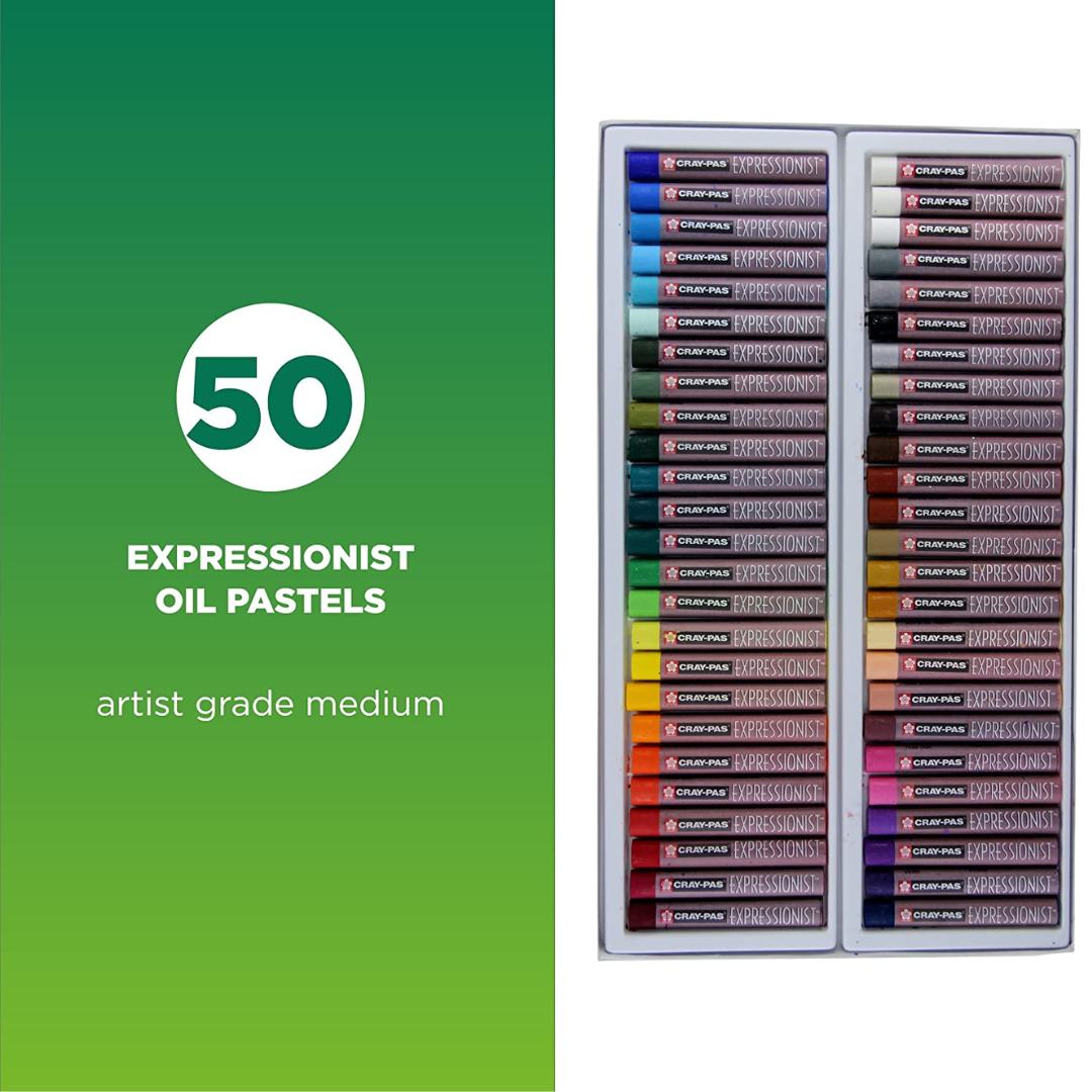 Sakura Expressionist Oil Pastels, Set Of 50 Assorted Colors - SCOOBOO - XLP-50 - Oil Pastels