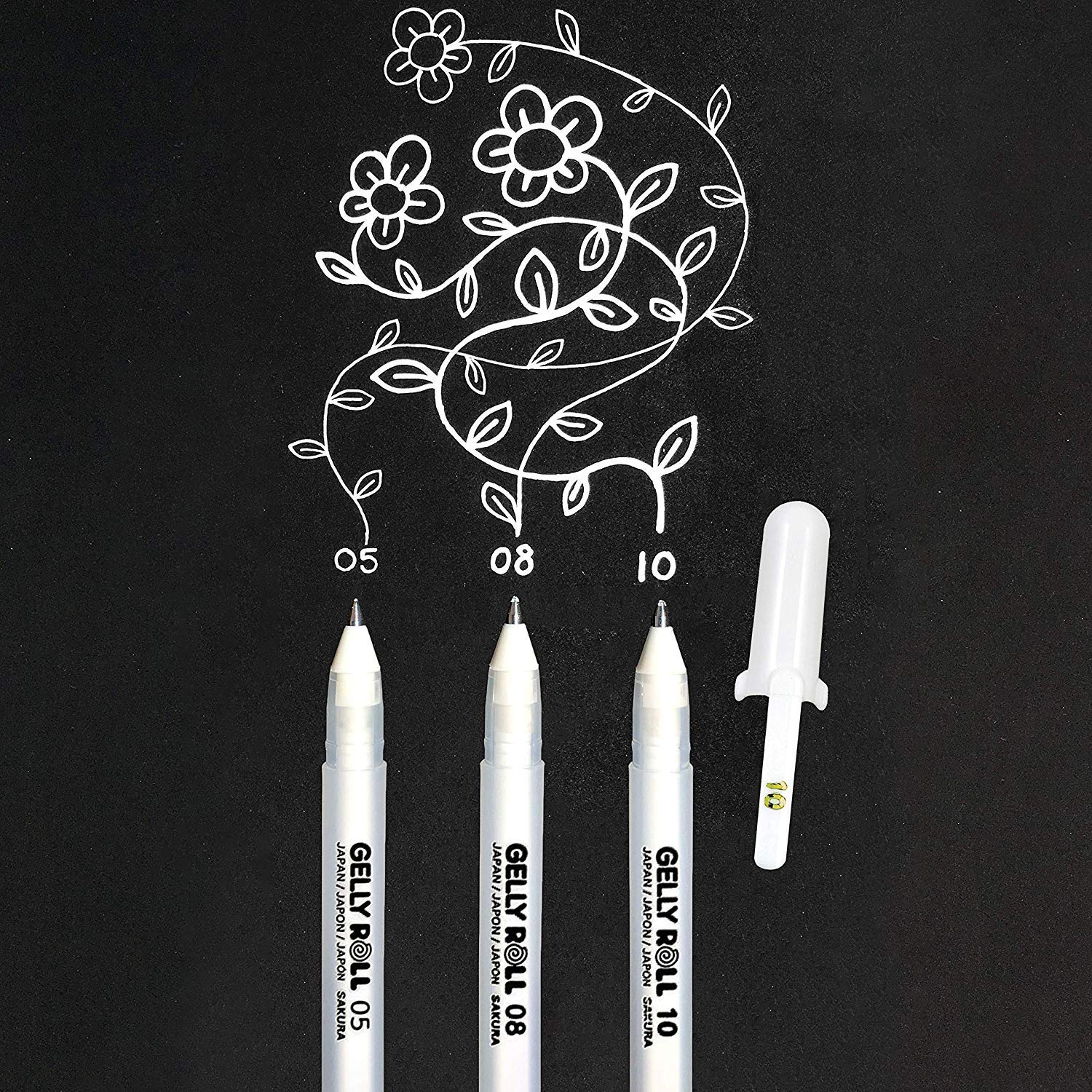 JRT 12pcsset White Gel Pens 0.8mm white ink pen for Dark India | Ubuy