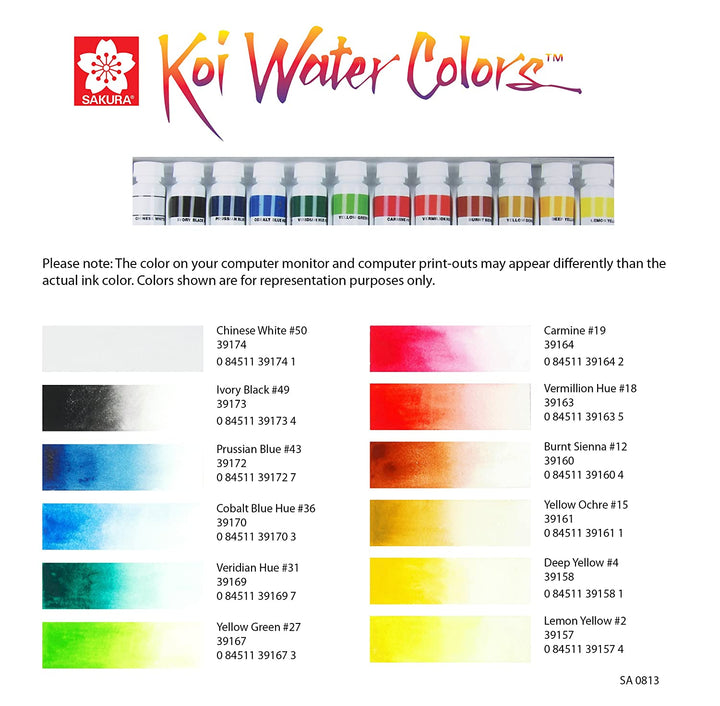 Sakura Koi Assorted Water Colours Tubes - SCOOBOO - Water Colors