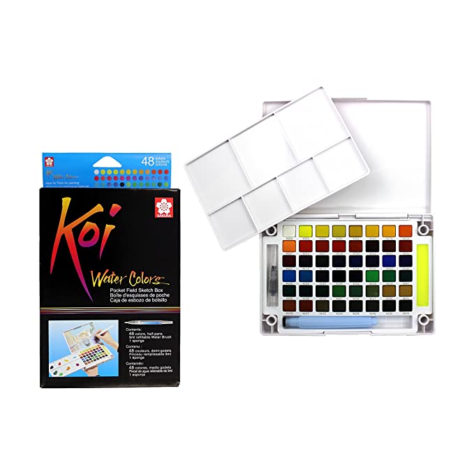 Sakura Koi Watercolour Field Pocket sketch box - SCOOBOO - XNCW-48N - Water Colors