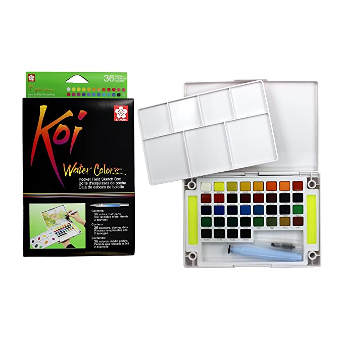 Sakura Koi Watercolour Field Pocket sketch box - SCOOBOO - XNCW-36N - Water Colors