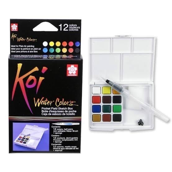 Sakura Koi Watercolour Field Pocket sketch box - SCOOBOO - XNCW-12H - Water Colors