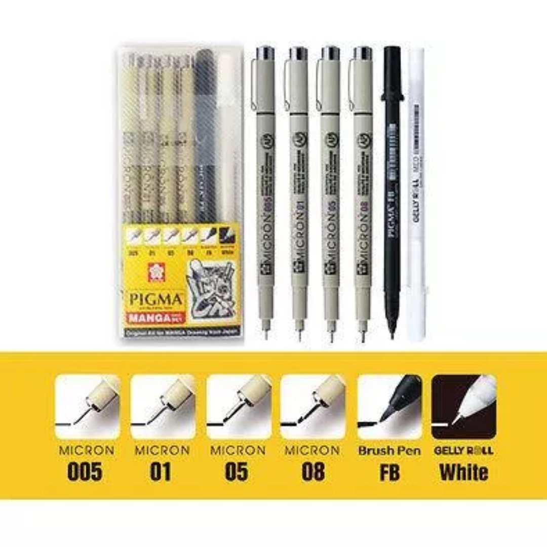 Sakura Pigma Manga Basic Set - SCOOBOO - XSDK-6M - Brush Pens