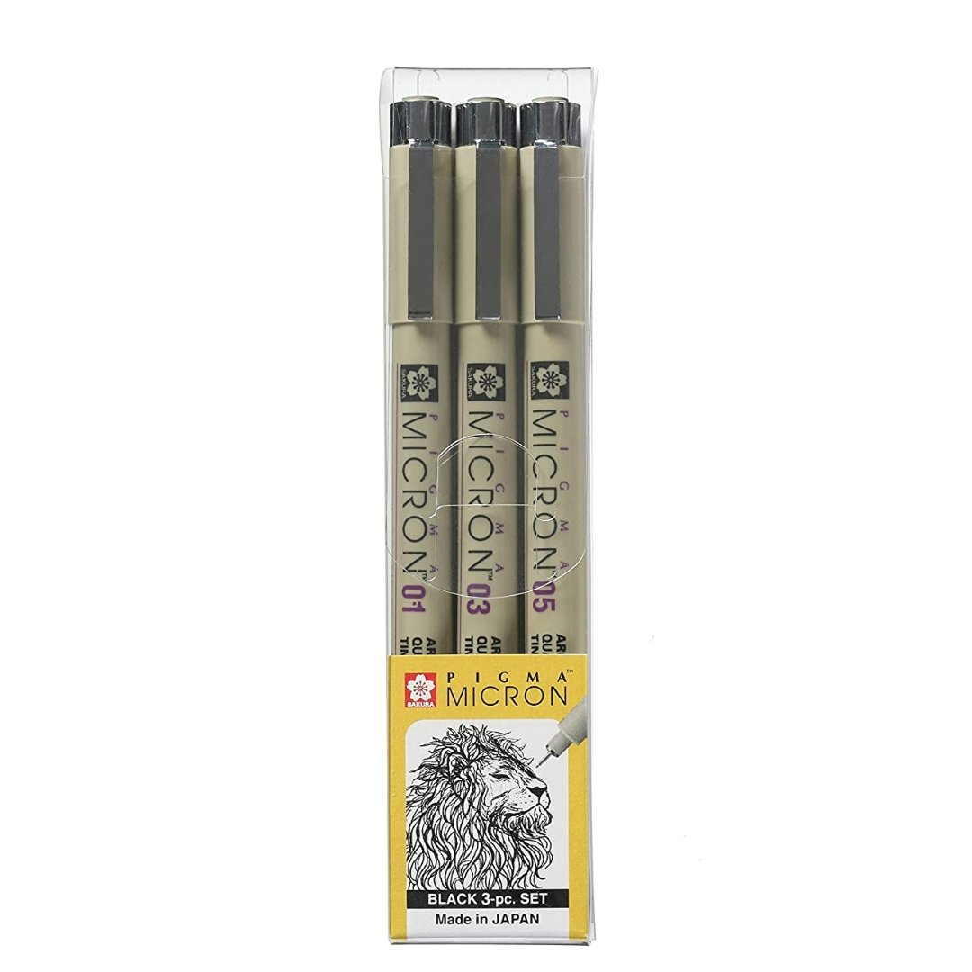 Sakura Pigma Micron Black 3-PC - SCOOBOO - XSDK-3A - Fineliner