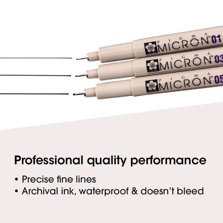 Sakura Pigma Micron Black 3-PC - SCOOBOO - XSDK-3A - Fineliner