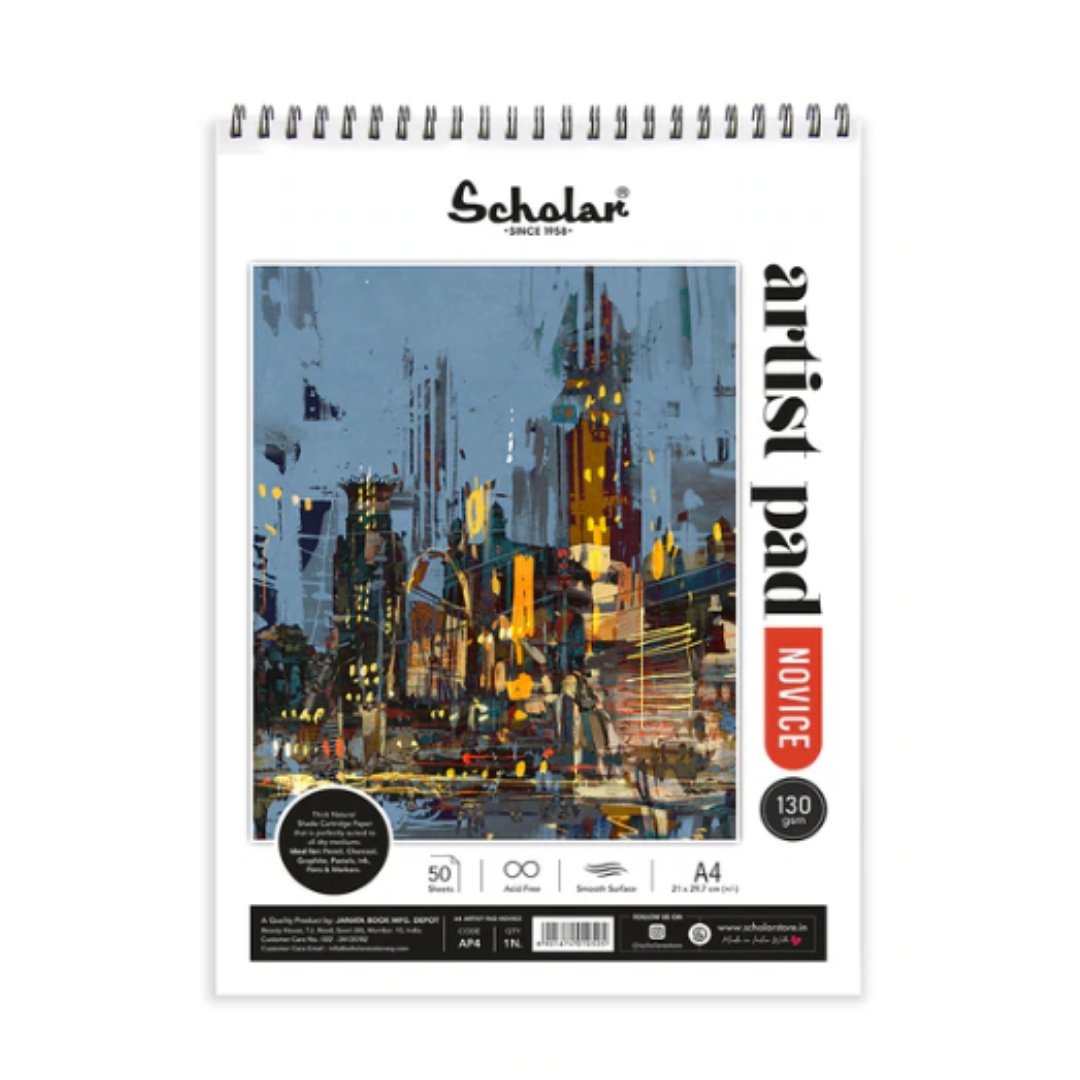 Scholar A5 Artist Pad Novice - SCOOBOO - AP4 - Sketch & Drawing