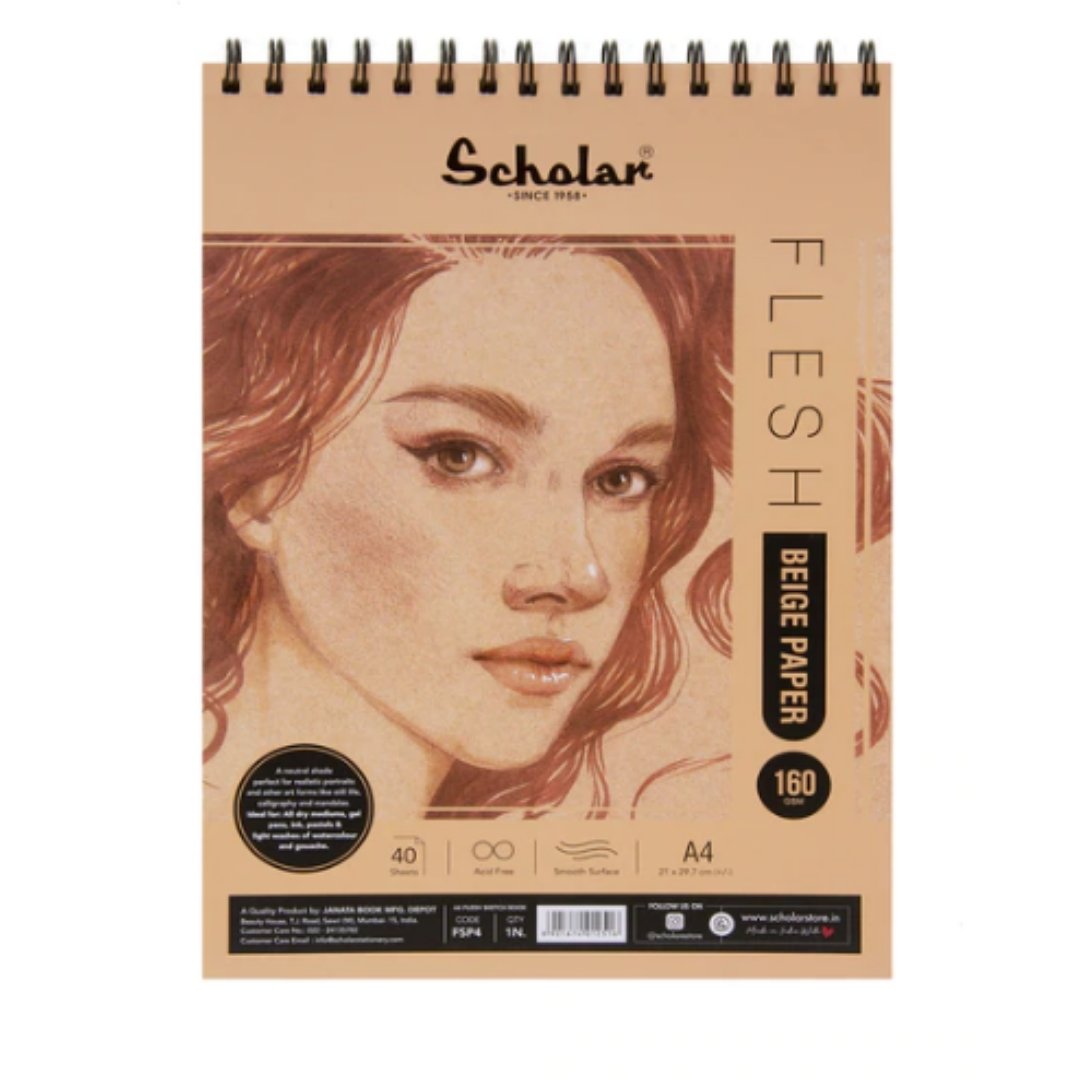 Scholar Flesh Beige Paper Pad - SCOOBOO - FSP4 - Artist Pad