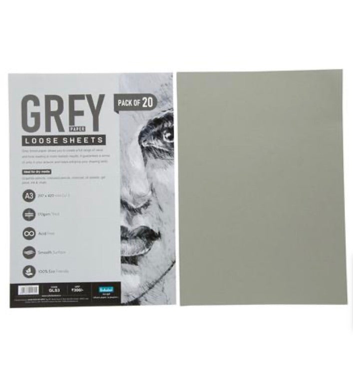 Scholar Grey Paper Loose Sheets - SCOOBOO - GLS4 - Loose Sheets