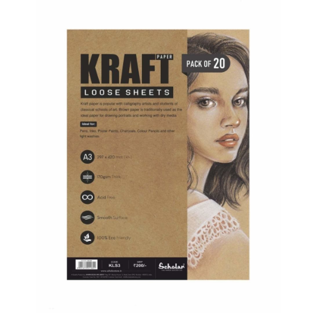 Scholar Kraft Paper Loose Sheets - SCOOBOO - KLS3 - Loose Sheets