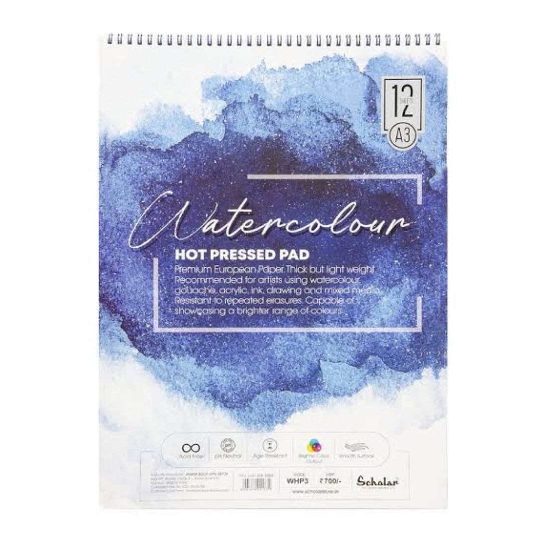 Scholar Watercolor Hot Pressed Pad - SCOOBOO - WHP3 - Watercolour Pads & Sheets