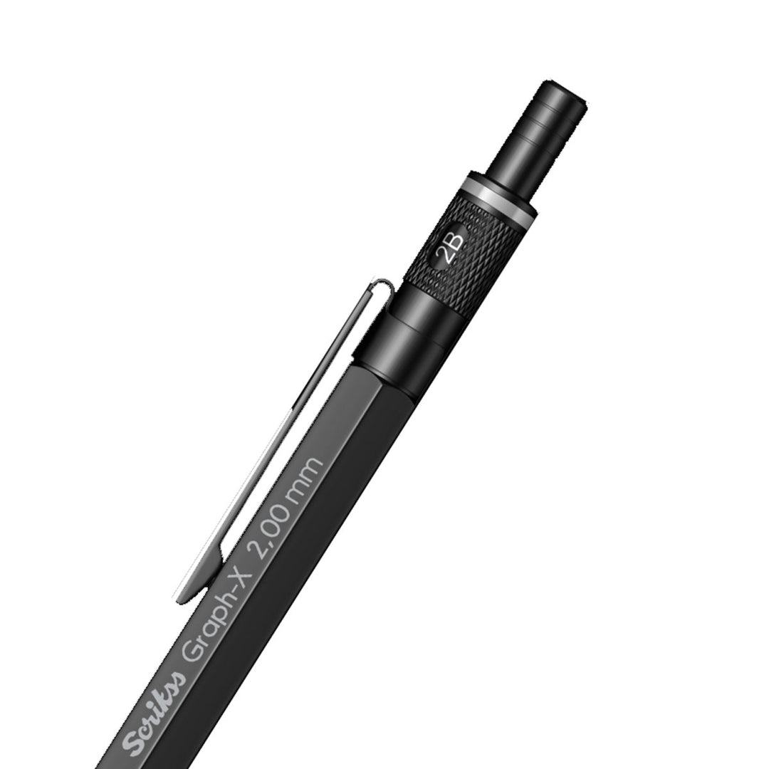 Scrikss | Graph-X | Mechanical Pencil | Matte Black-2mm - SCOOBOO - Scrikss
