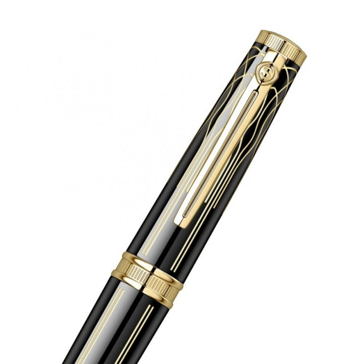 Scrikss Heritage Glossy Black With 23k Gold Plated Engraved Design Roller ball Pen - SCOOBOO - 80822 - Roller ball Pen
